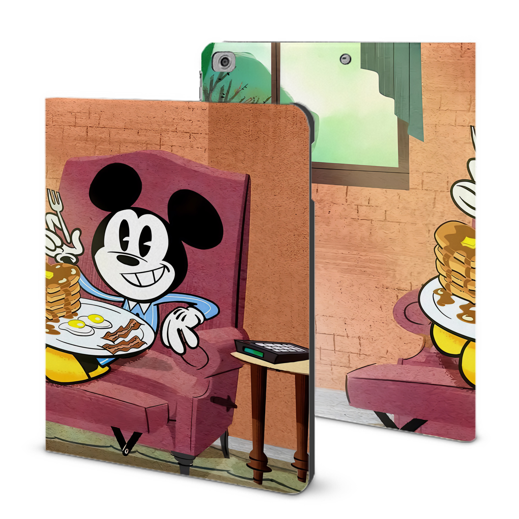 （画像用） ミッキーマウス Mickey Mouse IPad ケース ブック型 PUレザー TPU 耐衝撃 軽量 薄型 ペン収納なし 全面保護 IPad 各モデル対応